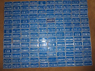 Bowen Vintage U S Un Mini Bicicletta Nome Vanity Blu Metallo Targa Firmare a-G 