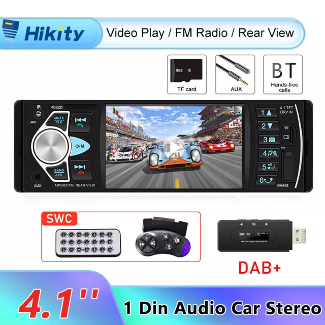 Dab+ 4.1" 1Din Autoradio Bluetooth Bildschirm Display Video Monitor Freisprech