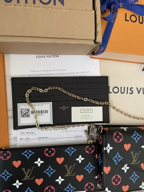 Louis Vuitton Game On Felicie Pochette Black Heart Monogram Chain Shoulder  Bag