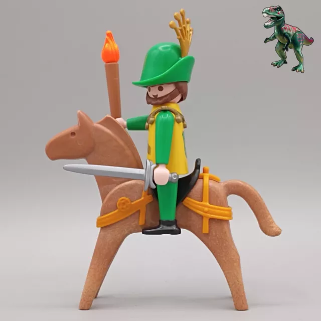 Playmobil figura hombre a caballo caballero noble castillo justa torneo 3666