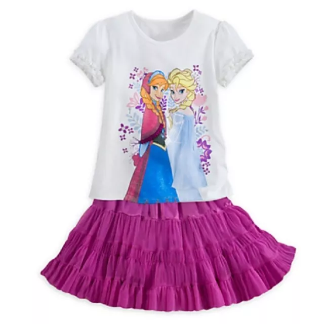 Disney Store Frozen Anna & Elsa Skirt Set Girls Size 5/6 Cute & Fashionable! Nwt