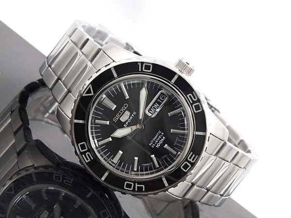SEIKO 5 SNZH55 SNZH55K1 Automatic 100m Diver New in Box Black # 2