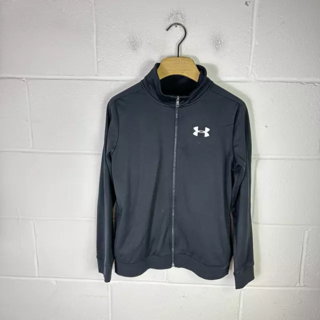 Under Armour Jacket Jugend extra groß schwarz weiß Jungen Trainingsanzug mit Reißverschluss Top Fitnessstudio