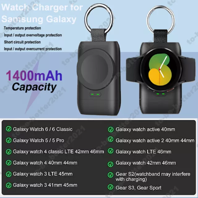 Keychain Powerbank Fast Charging Type C Charger 1400mAh For Samsung Galaxy Watch