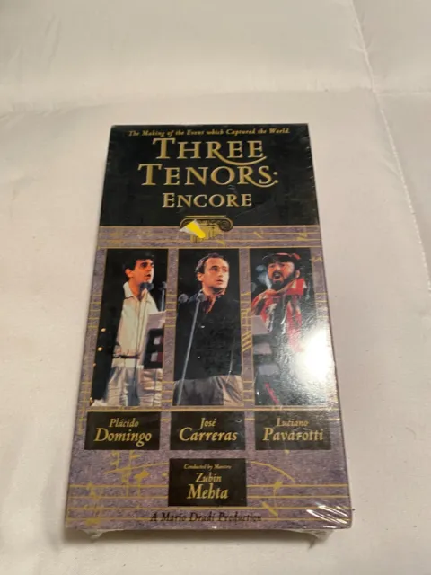 Three Tenors Encore [VHS] Placido Domingo Luciano Pavarotti Jose Carreras NEW