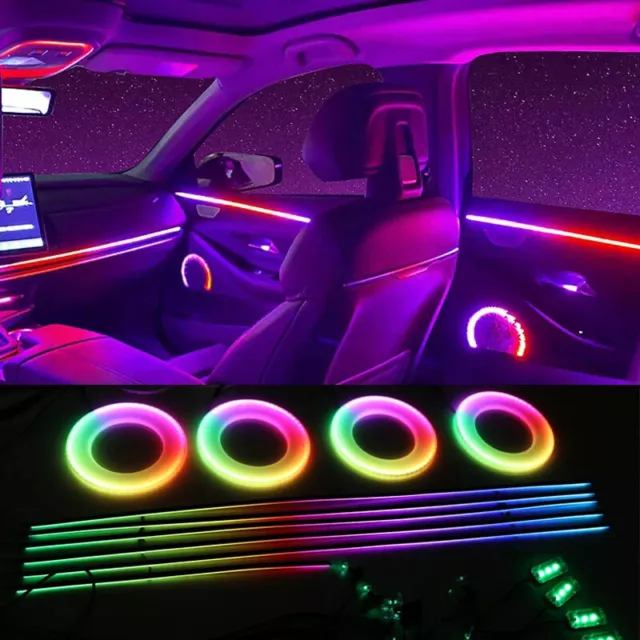 Universal Symphony Streamer Car Ambient Lights RGB LED Interior Hidden Strip APP