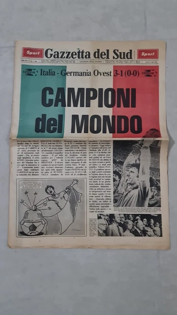 Gazzetta Dello Sport Du 12 Juillet 1982 - Italie Championne Du Monde 3-1 Vs Allemagne