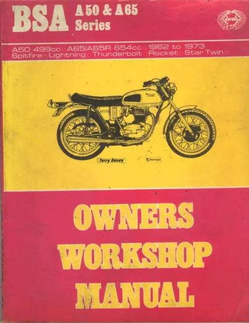 Bsa A50 & A65,Rocket,Lightning,Star Twin,Thunderbolt,Haynes Manual 1962-1973