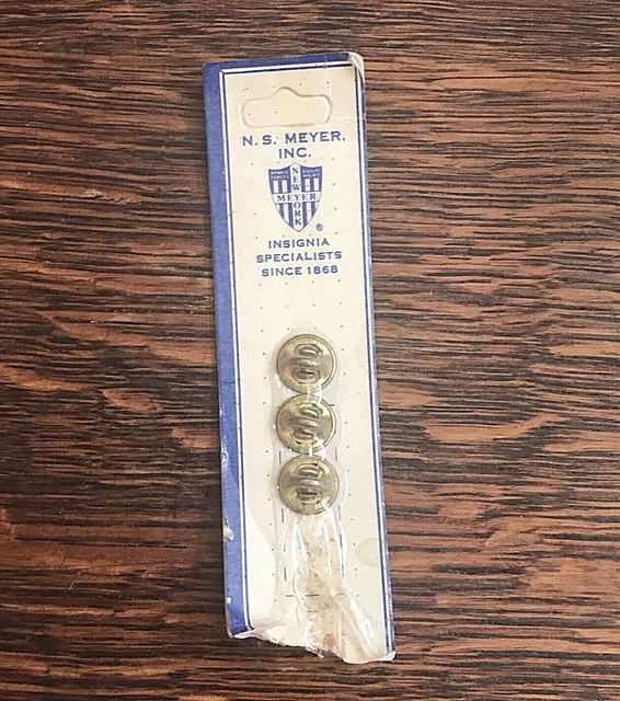 Vintage Military Metal Button Backs on Original Card Insignia Specialists Meyer