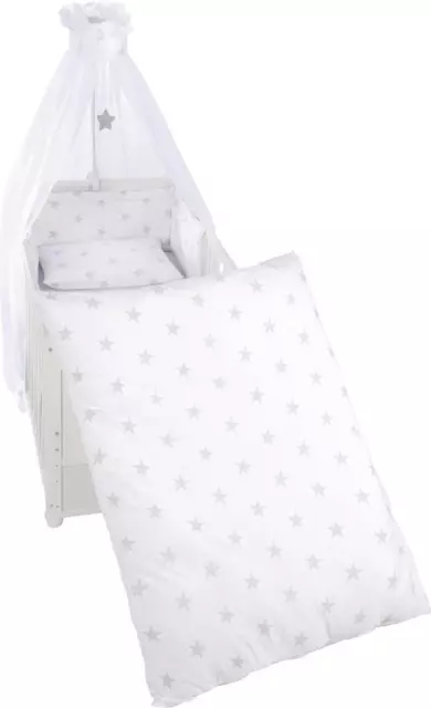 Bewttwäsche Set roba Kinderbettgarnitur 4-tlg Sterne Bett 100x135cm Weiß B-WARE