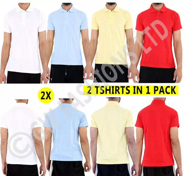 2x Boys Plain Polo T-Shirt School Shirts Uniform PE Kids Short Sleeve Tops Shirt