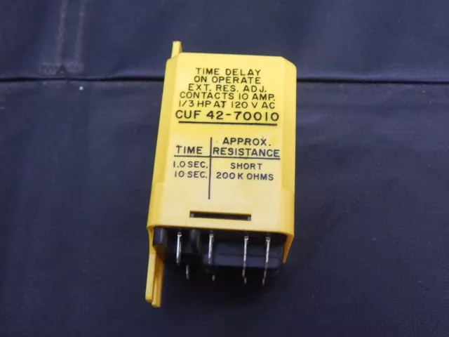 POTTER AND BRUMFIELD P&B CUF-42-70010 Time Delay RELAY 120VAC 1 to 10 Sec