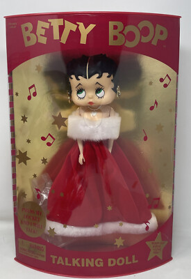 12" BETTY BOOP TALKING DOLL BY PRECIOUS KIDS Works Red White Fur Trim Dress NRFB