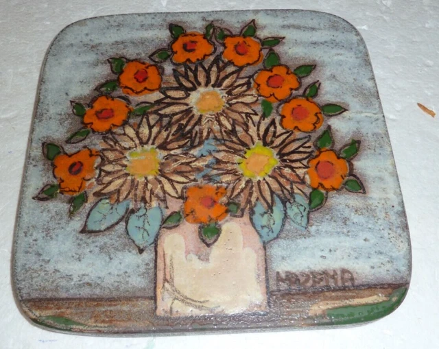 Plat de service en porcelaine de Gien modèle Fleurs Normandes