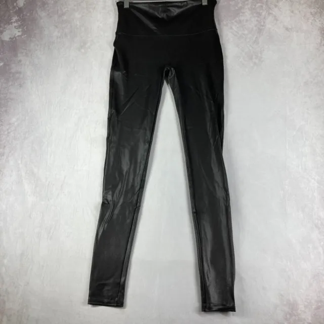 Spanx Faux Leather Leggings Size Large TALL Black Brown High Waist Ankle Length