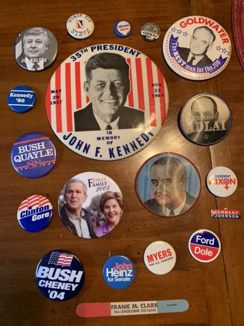 Vintage Political Campaign Buttons/Pins Assorted Lot