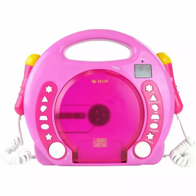 Lecteur CD Karaoké MP3 2 Mikros rose