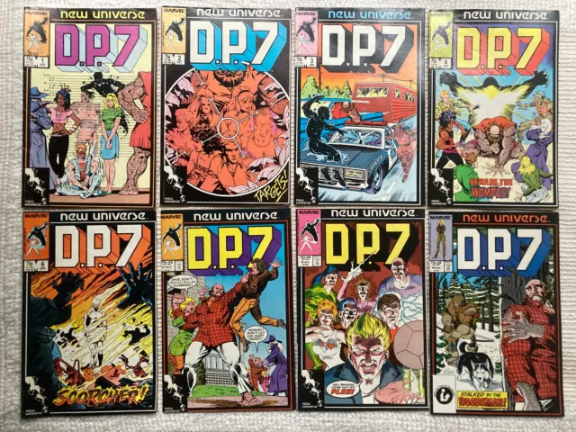 DP7  #1 #2 #3 #4 #6 #7 #9 #10 (Marvel 1986 series) 8-comic lot / Mark Gruenwald