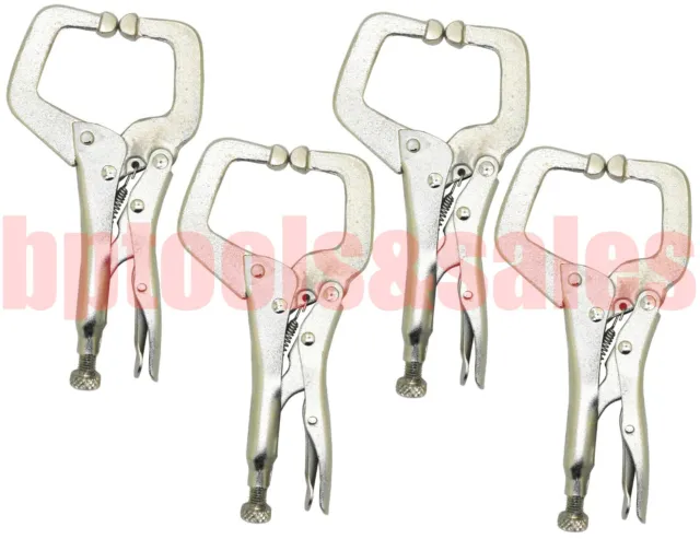 4 Pack 6" Locking C Clamp Pliers Forged Vise Clamp Set No Pads
