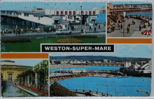 Vintage Postcard Weston-Super-Mare Grand Pier Sea Front
