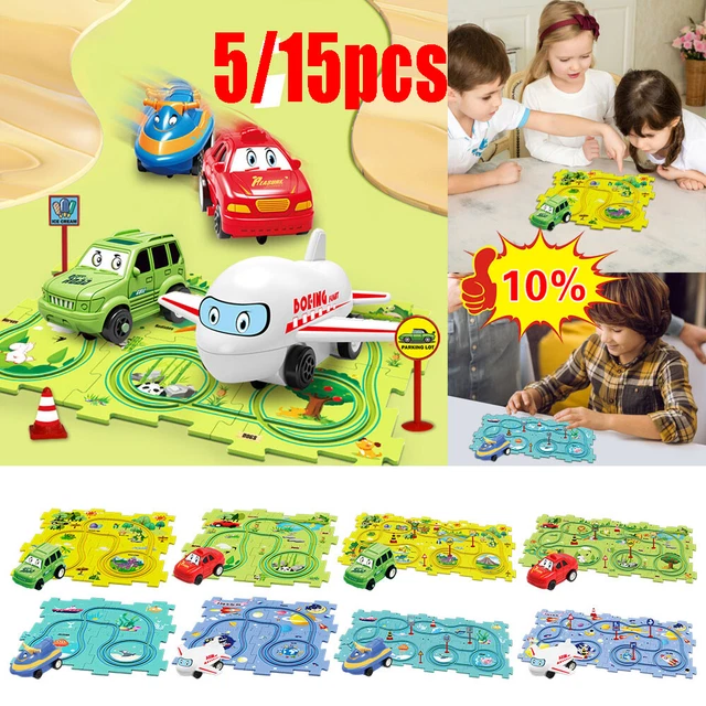 DIY Car Track Puzzle Play Set Preschool Educational Montessori Toy for Kid Gifts