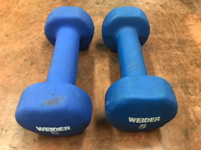 5 Lb WEIDER Neoprene Dumbbells (Set Of 2) Total 10 Lbs