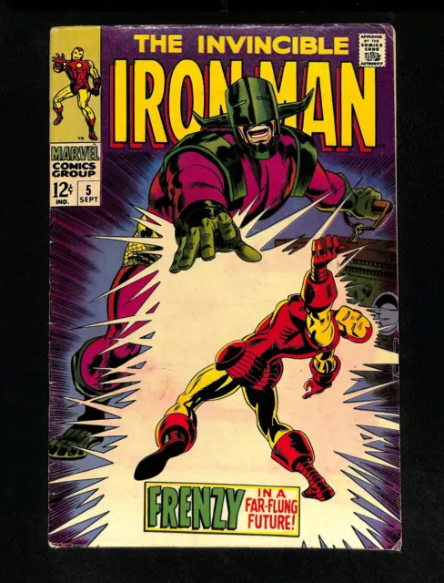 Iron Man #5 Cerebrus Appearance! Frenzy in a Far-Flung Future! Marvel 1968