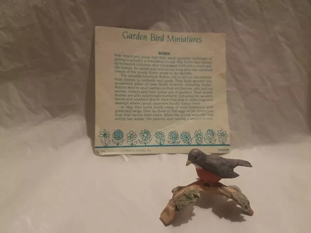 Vintage 1980'S Royal Cornwall Robin Garden Bird Miniatures Figurine