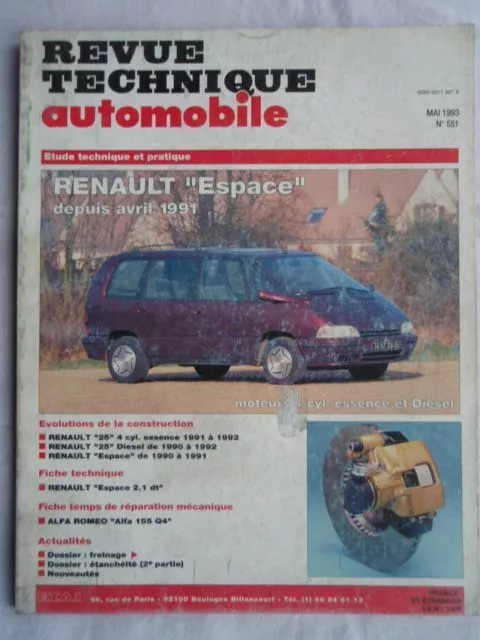 Revue Technique RENAULT Espace 4 cyl essence & Diesel depuis avril 1991