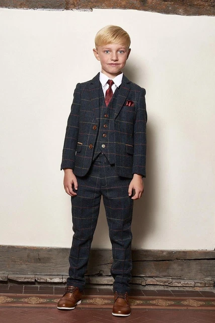 Abito a quadretti blu Marc Darcy Eton per bambini età 8 nuovi con etichette