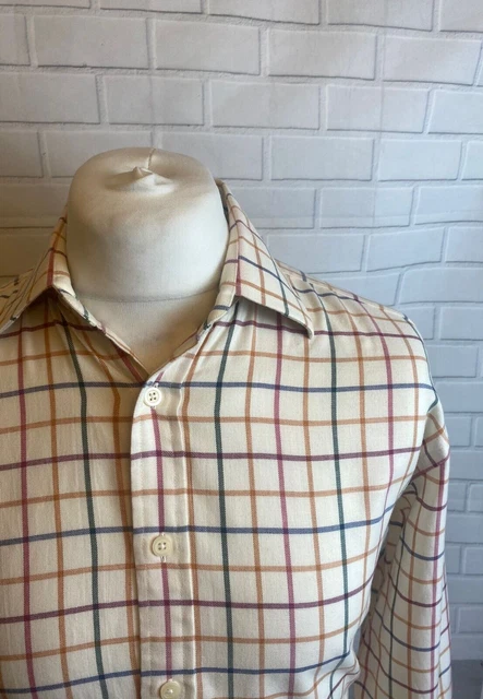 Camicia Charles Tyrwhitt a scacchi gialli 16"" - 34"" vestibilità regolare polsino con bottoni