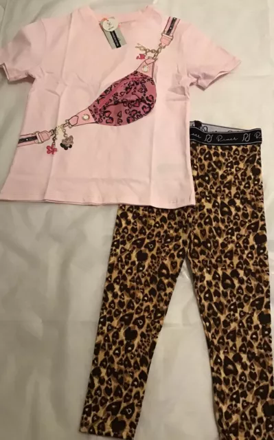 River Island Mini Girls Aged  4-5 Years Bag Graphic T-shirt Set BNWT