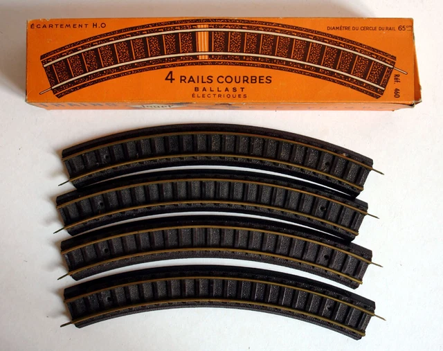 Rails Courbes HO Jouef – Lot De 4 Quarts – Rayon 325 Mm Acier – Pour Trains électriques