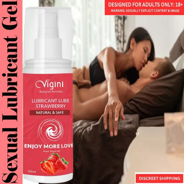 Vigini Natural Safe - Gel lubricante a base de agua con sabor a fresa para...