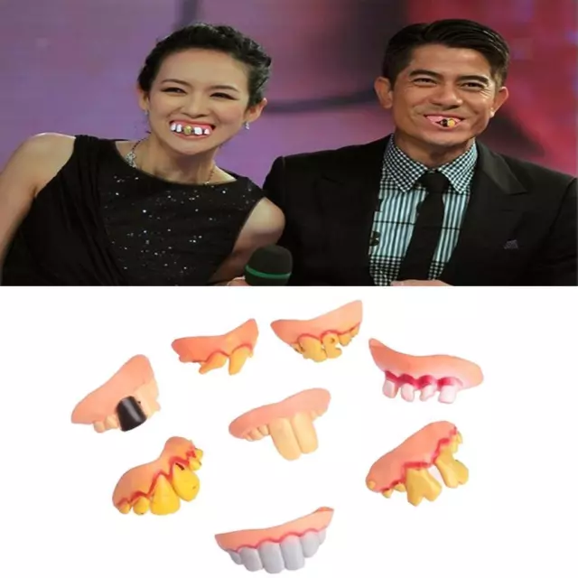 8Pcs Funny Ugly Fake Teeth Gag Gift Costume Party Game Accessories Random