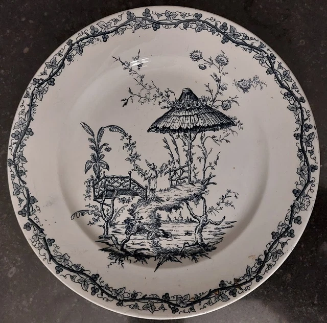 Plateau émaillé Lunéville Ancien - Blason Jeanne D'Arc Et Croix De Lorraine, Vers 1900