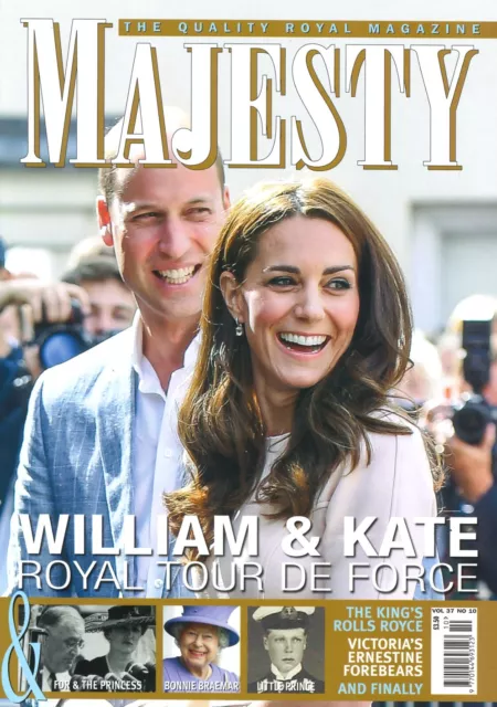 Majesty Magazine, Kate Middleton, Prince William, King Charles III, Oct 2016