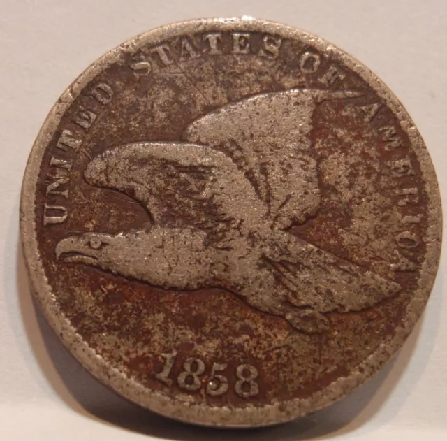 1858 SL Small Letters Flying Eagle Copper Nickel Cent Reverse