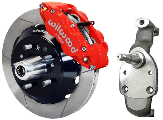 Wilwood Disc Brake Kit & 2" Drop Spindles,Front,58-70 Impala,13" Rotors,Red Cal. Wilwood Disc Brake Kit & 2" Drop Spindles,Front,58-70 Impala,13" Rotors,Red Cal.