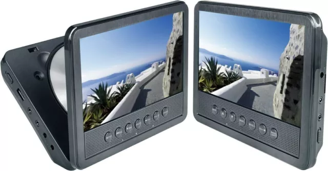 Reflexion Tragbarer 7"  DVD-Player mit 2-Monitoren USB/ MP4/ MP3/ AUTO/ Camping