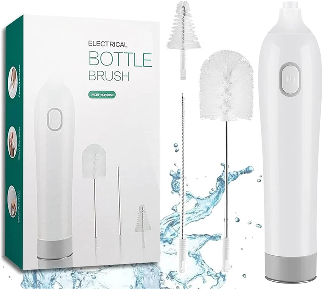 Limpiador de biberones eléctrico con 3 cepillos - biberón/paja/tetina reutilizable