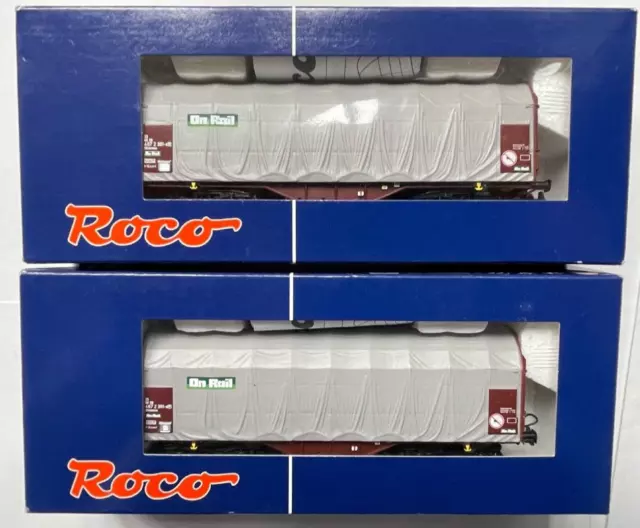 ROCO 67728 Lot de 2 Wagons bâché Shimmns ON RAIL de la DB **NEUF**