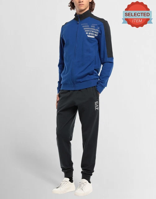 RRP€170 EMPORIO ARMANI EA7 Sweatsuit Size S Logo Full Zip Funnel Neck Cuffed