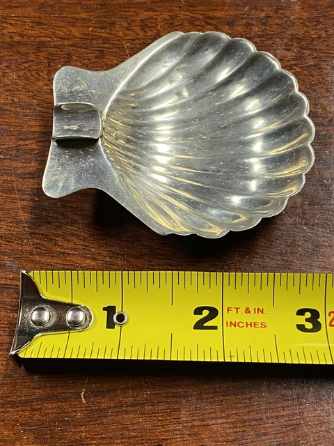 sterling silver ashtray Antique clam shell Mexico rare footed