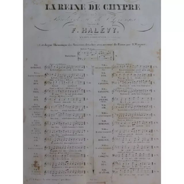 HALÉVY F. La Reine de Chypre No 9 Chant Piano ca1842
