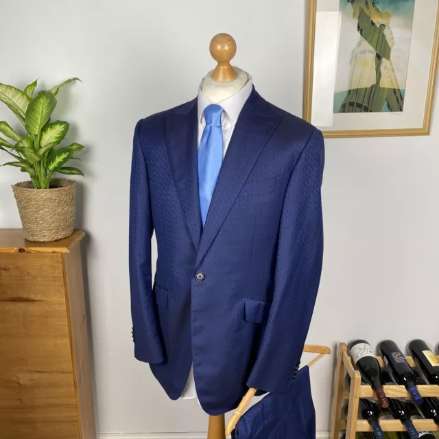 SCABAL of SAVILE ROW Men’s Bespoke 2 Piece Suit Wool Check 40R Made to Measure