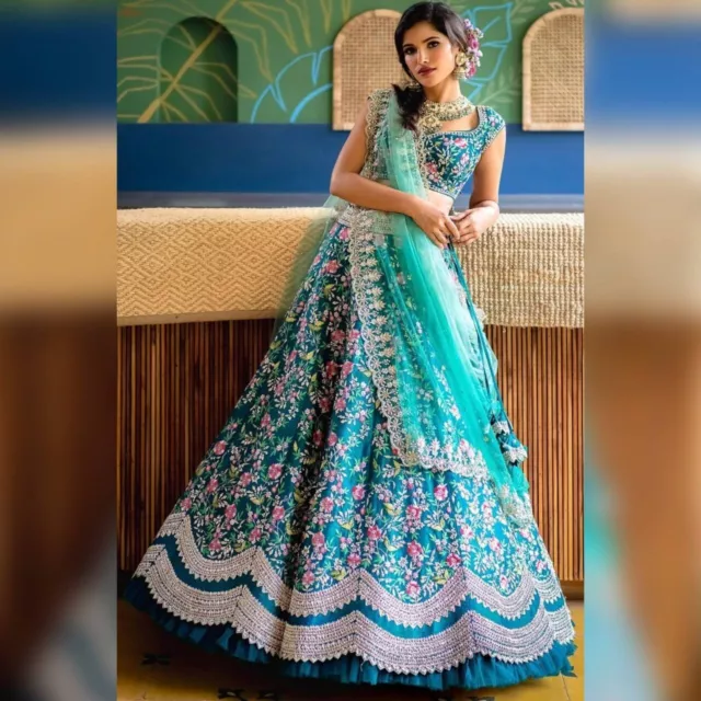 Nuevo para Boda Bollywood Lehenga Indio Diseñador Pakistaní Ropa de Fiesta