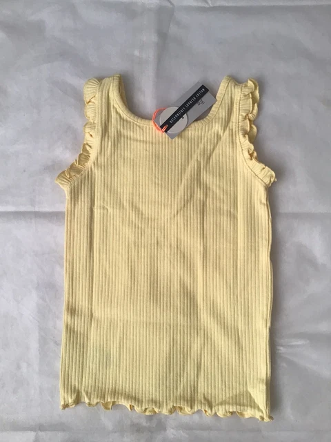 River island mini girls aged 3-4 years yellow frilly top jeans shorts set BNWT 6