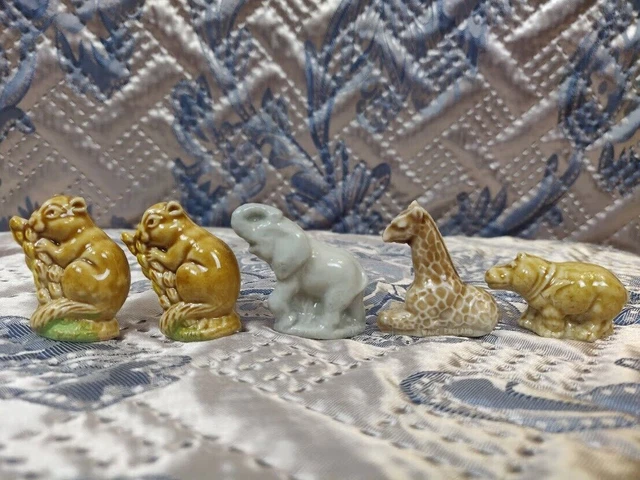 Red Rose Tea Wade Figuren Lot 5 Giraffe Elefant Nilpferd Eichhörnchen Tiere