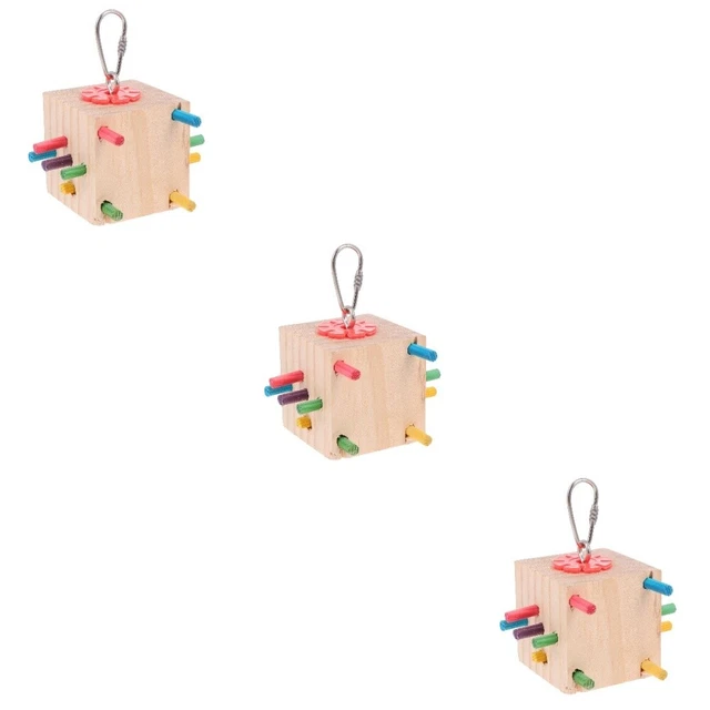 3 piezas Juguete Masticar Pájaro Juegos Juguete Madera Pájaro Bloque Ventilaciones